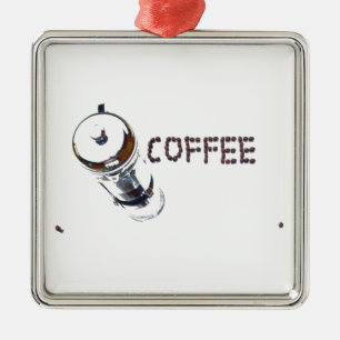 Coffee MagicEnjoy, 'first thing in the morning', ' Metal Ornament
