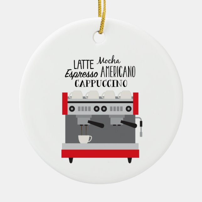 Coffee Maker Ceramic Ornament (Front)