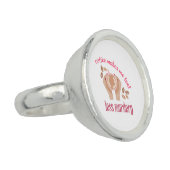 Coffee makes me feel less murdery funny quote ring (Side)