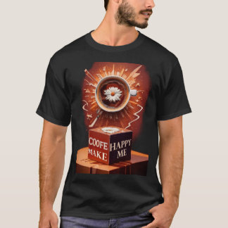 Coffee Makes Me Happy T-Shirt – Funny Caffeine