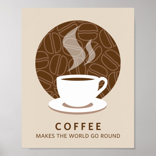 Coffee Makes the World Go Round Art Poster Print (Front)