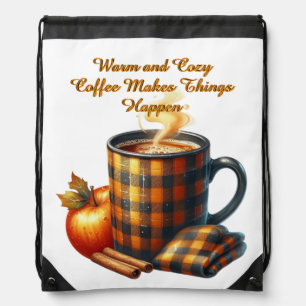 Coffee Makes Things Happen Drawstring Bag