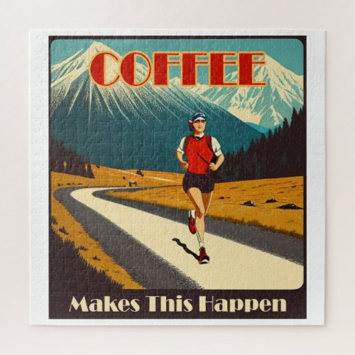 Coffee Makes This Happen Running Jigsaw Puzzle