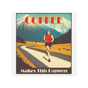 Coffee Makes This Happen Running Metal Print