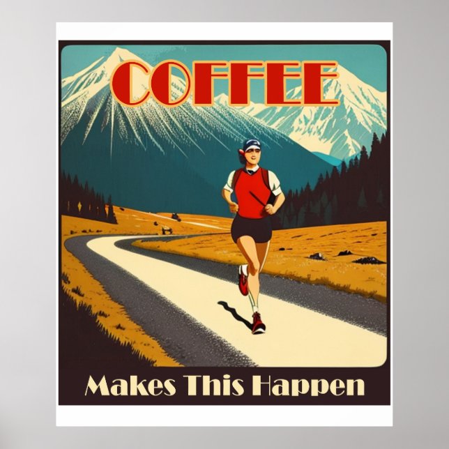 Coffee Makes This Happen Running Poster (Front)