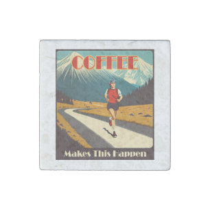 Coffee Makes This Happen Running Stone Magnet