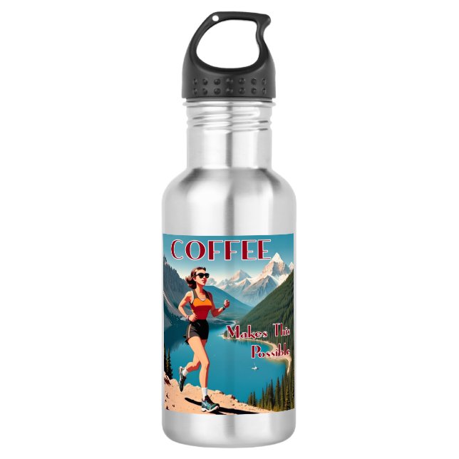 Coffee Makes This Possible Running Stainless Steel Water Bottle (Front)