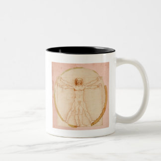 Coffee Man-by Leonardo da Vinci Two-Tone Coffee Mug