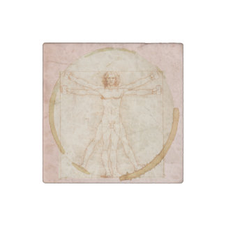 coffee man-(Vitruvian Man parody) Stone Magnet