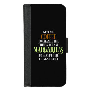 Coffee & Margarita Lover Funny Saying iPhone 8/7 Wallet Case
