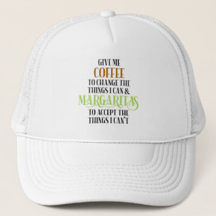 Coffee & Margarita Lover Funny Saying Trucker Hat