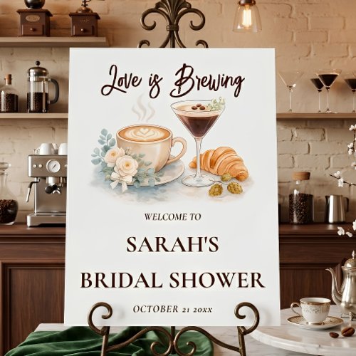 Coffee Martini Love is Brewing Bridal Shower Foam Board