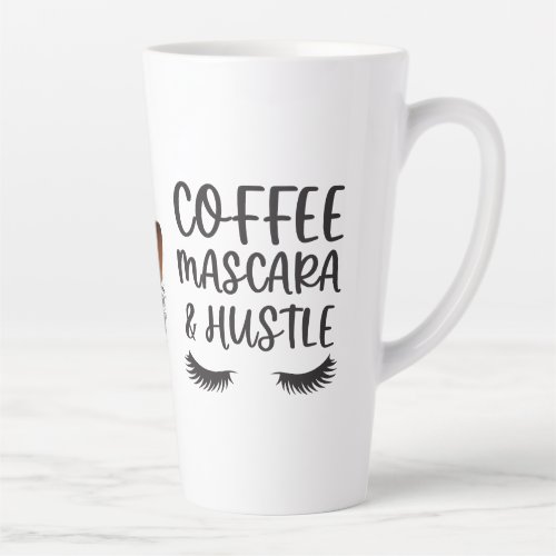 Coffee Mascara and Hustle Latte Mug