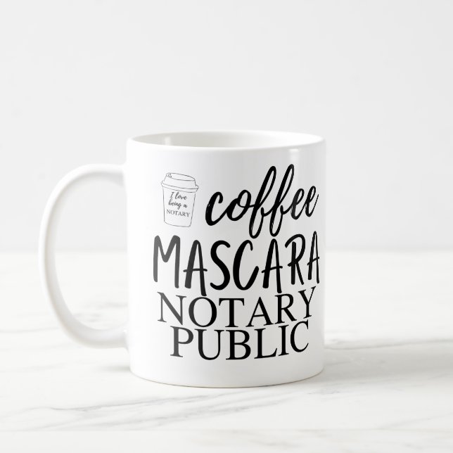 Coffee Mascara Notary Public Coffee Mug (Left)