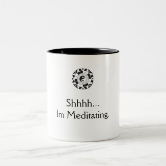 coffee meditation Two-Tone coffee mug