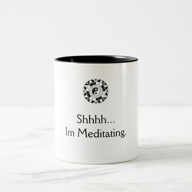 coffee meditation Two-Tone coffee mug (Center)