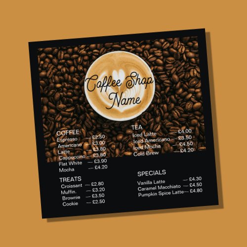 Coffee Menu Board | Cafe Menu Sign | Coffee Shop