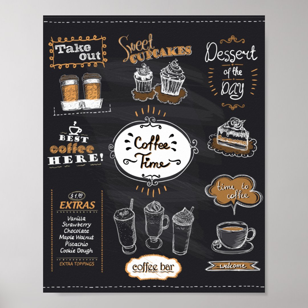 Coffee Menu Poster | Zazzle