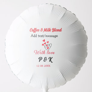 Coffee & milk blend love couple coffee red heart n balloon