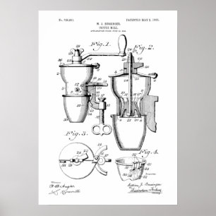 Coffee Mill Patent Poster