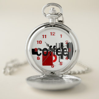 Coffee Minimalist Graphic Art Pocket Watch