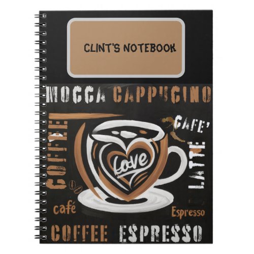 Coffee Mocca Cappucino Esspreso CafeLatte Notebook