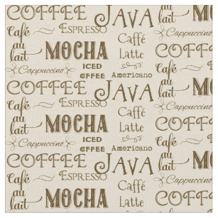 Coffee Mocha Espresso Cafe Latte Drink Names Fabric
