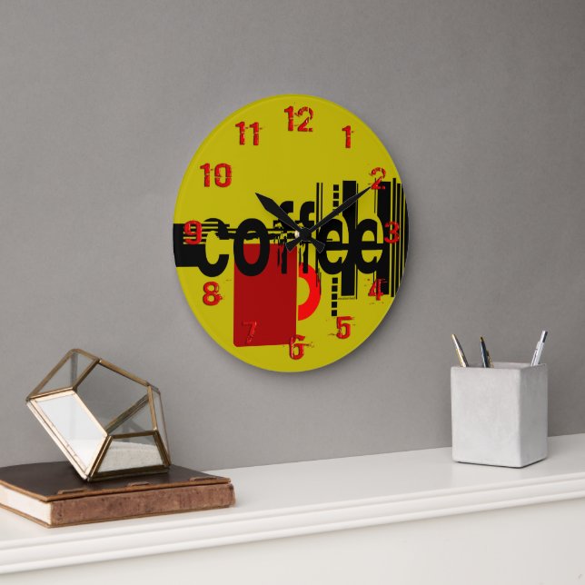 Coffee Modern Minimalist Numbered Clock (Office)