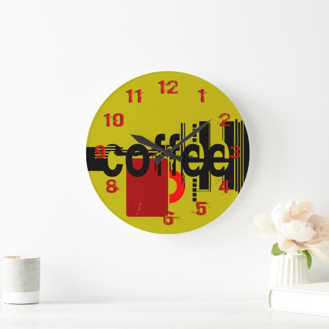 Coffee Modern Minimalist Numbered Clock (Home)