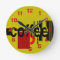 Coffee Modern Minimalist Numbered Clock