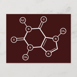 coffee molecule (color customizable) postcard