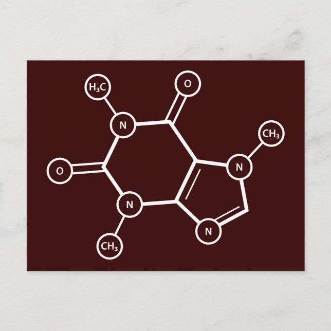 coffee molecule (color customizable) postcard (Front)