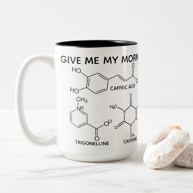 Coffee Molecules Cup O' Chemicals Custom Mug (With Donut)