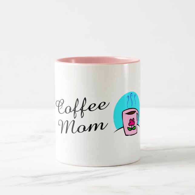 Coffee Mom Two-Tone Coffee Mug (Center)
