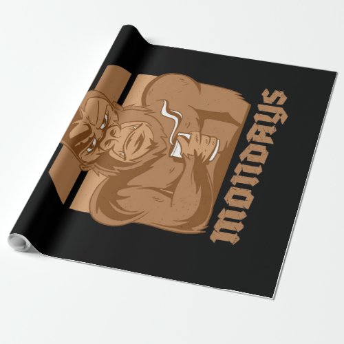 Coffee Monkey Hate Mondays Cool Monkey Design Wrapping Paper