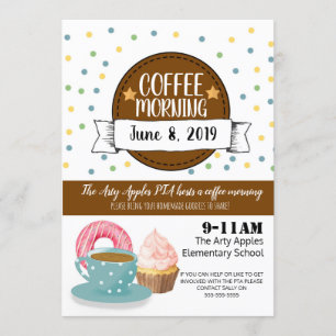 coffee morning fundraiser party INVITE OR FLYER