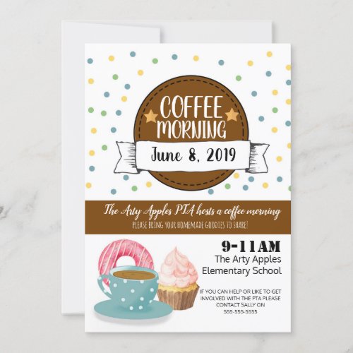 coffee morning fundraiser party INVITE OR FLYER
