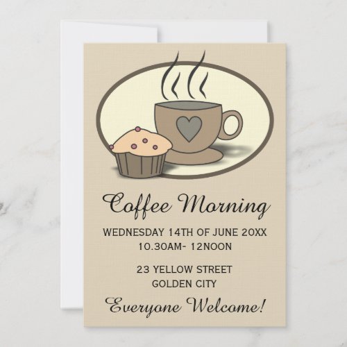 Coffee Morning Fundraising Event Invitations