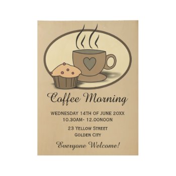 Coffee Morning Fundraising Event Poster by goodmoments at Zazzle