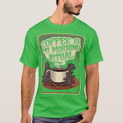 Coffee Morning Ritual Cats by Tobe Fonseca T_Shirt