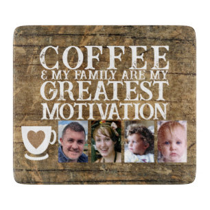 Coffee motivation 4 photo brown white glass cutting board