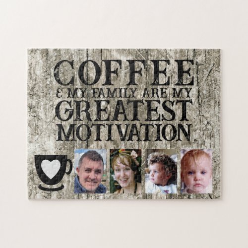 Coffee motivation 4 photo grey black jigsaw puzzle