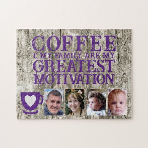 Coffee motivation 4 photo grey purple jigsaw puzzle