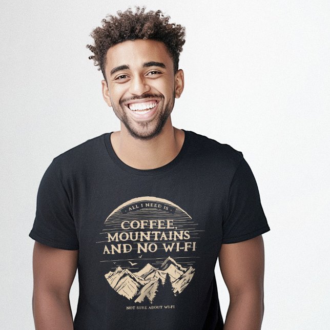Coffee Mountains Wi-Fi Funny T-Shirt (Coffee Mountains Wi-Fi Funny T-Shirt)