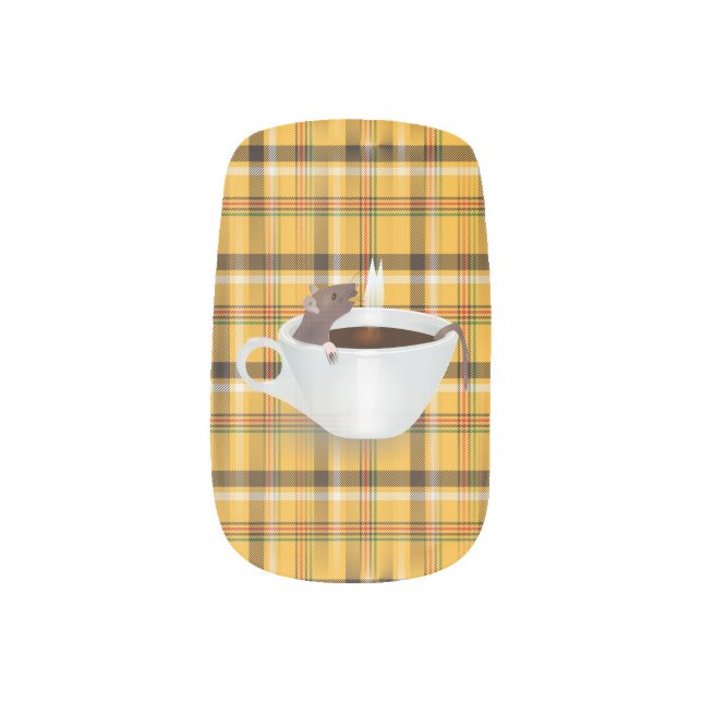 coffee mouse nail wraps (Right Thumb)