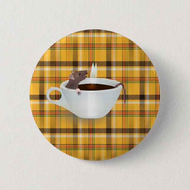 coffee mouse pinback button (Front)