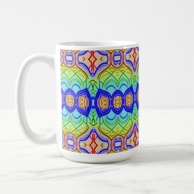 Coffee Mug, A vibrant colorful pattern   Mug (Left)