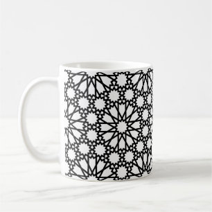 Coffee Mug - Black and White Star Design Pattern
