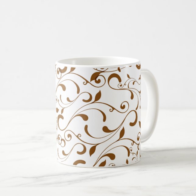 Coffee Mug-Brown Swirls Coffee Mug (Front Right)
