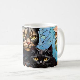 Coffee Mug Cat Mosaic Stained Glass Designer Mug